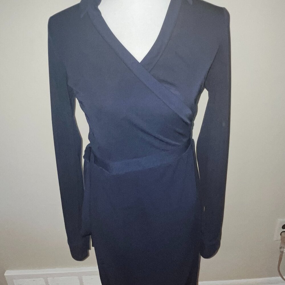 The Limited Navy Blue Long Sleeve Wrap Dress